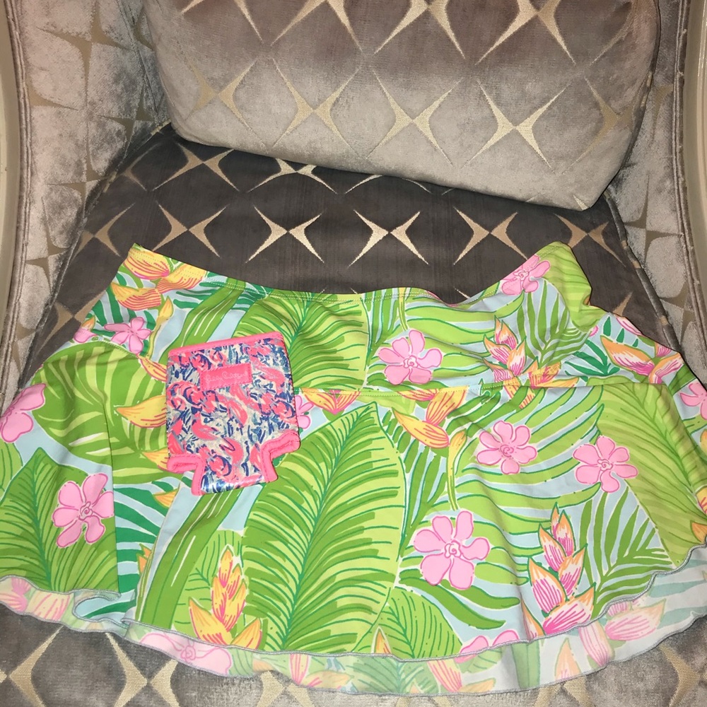 Lily Pulitzer swim skirt and koozie!